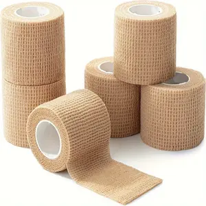6pcs Self-Adhesive Bandage Wrap, Elastic Safety Support, Medical Grade Adhesive Tape, Ideal for Wound Care & First Aid Supplies
