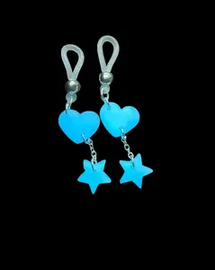 Glow in the Dark Non‑Piercing Nipple Rings • Adjustable Handmade Body Jewelry • Soft‑Glow Charms for Festival, Nighttime, and Creative Styling