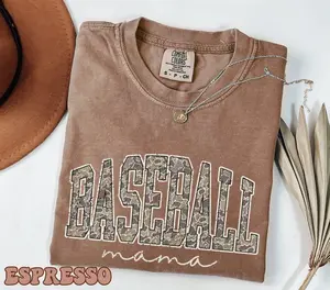 Comfort Color Camo Baseball Mama T-shirt, Baseball Season T-shirt, Game Day Sweater, Baseball Mama Shirt, Baseball Mom Gift