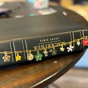 Bible Charms Chain- Colorful Gold Flowers