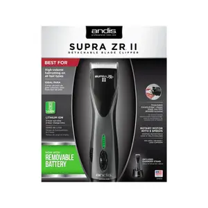 ANDIS Supra ZR II Cordless Clipper for Hair Trimming - Powerful Rotary Motor and Detachable Blade System