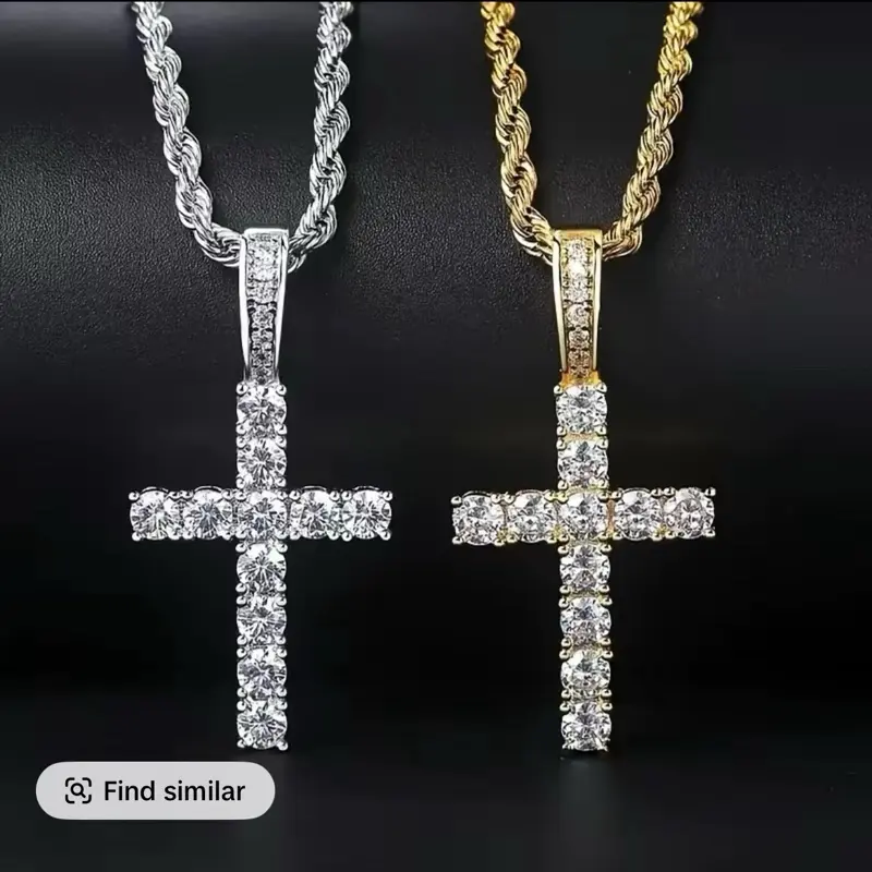 Tennis Cross, beautiful design, CZ stones. Gold and sliver available