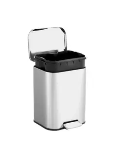 Garvee 13 Gallon Stainless Steel Kitchen Trash Can 50L Rectangular Step Garbage Bin With Soft Close Lid And Removable Inner Bucket
