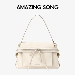 Amazing Song Ace Collection Cheese Roll Large Briefcase, Water-Dyed Vegetable Tanned Top-Grain Cowhide Luxury Commuer Bag