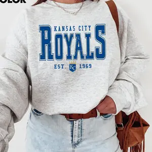 Kansas City Baseball Game Day Graphic Sweatshirt, Retro Royal Game Day Baseball Pullover Hoodie For Men & Women