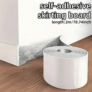 1 Roll 5 M/196.85inch Self Adhesive Skirting Board，Easy Peel and Paste，Suitable for TV Background Wall Door Frame Photo Frame Decoration Sticker