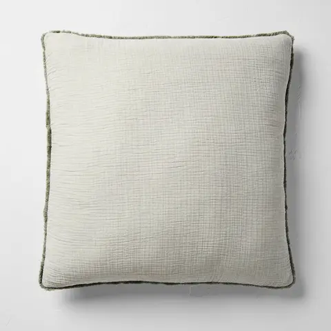 Textured Chambray Cotton Decorative Throw Pillow - Casaluna