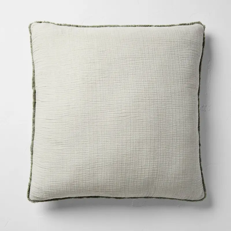 Textured Chambray Cotton Decorative Throw Pillow - Casaluna
