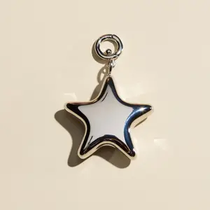 Silver Puffy Star Charm