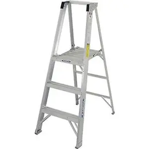 Werner Ladder P373 3 ft. Type 1A Aluminum Platform Ladder - Gray