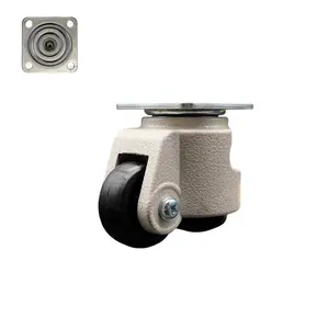 Service Caster SCC-TPLV05S42-NYR-50-DC Aluminium Swivel Top Plate Floor Leveling Caster, 1.65 in. Diameter Black Nylon Wheel, 55 lbs Capacity, Adjustable Leveling for Medical & Commercial Tools & Hardware