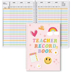 Teacher Record Book for Grading - 2026 Spiral Bound Teacher Grade Book for Assignments Attendance Tests Class Gradebook for School Classroom Teacher Attendance Supplies