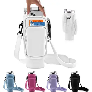 Water Cup Set with Bottle, Mobile Phone Pocket, Durable Zipper Closure, Portable, Lightweight, Stylish Design for Office, Camping, Outdoor Activities & More