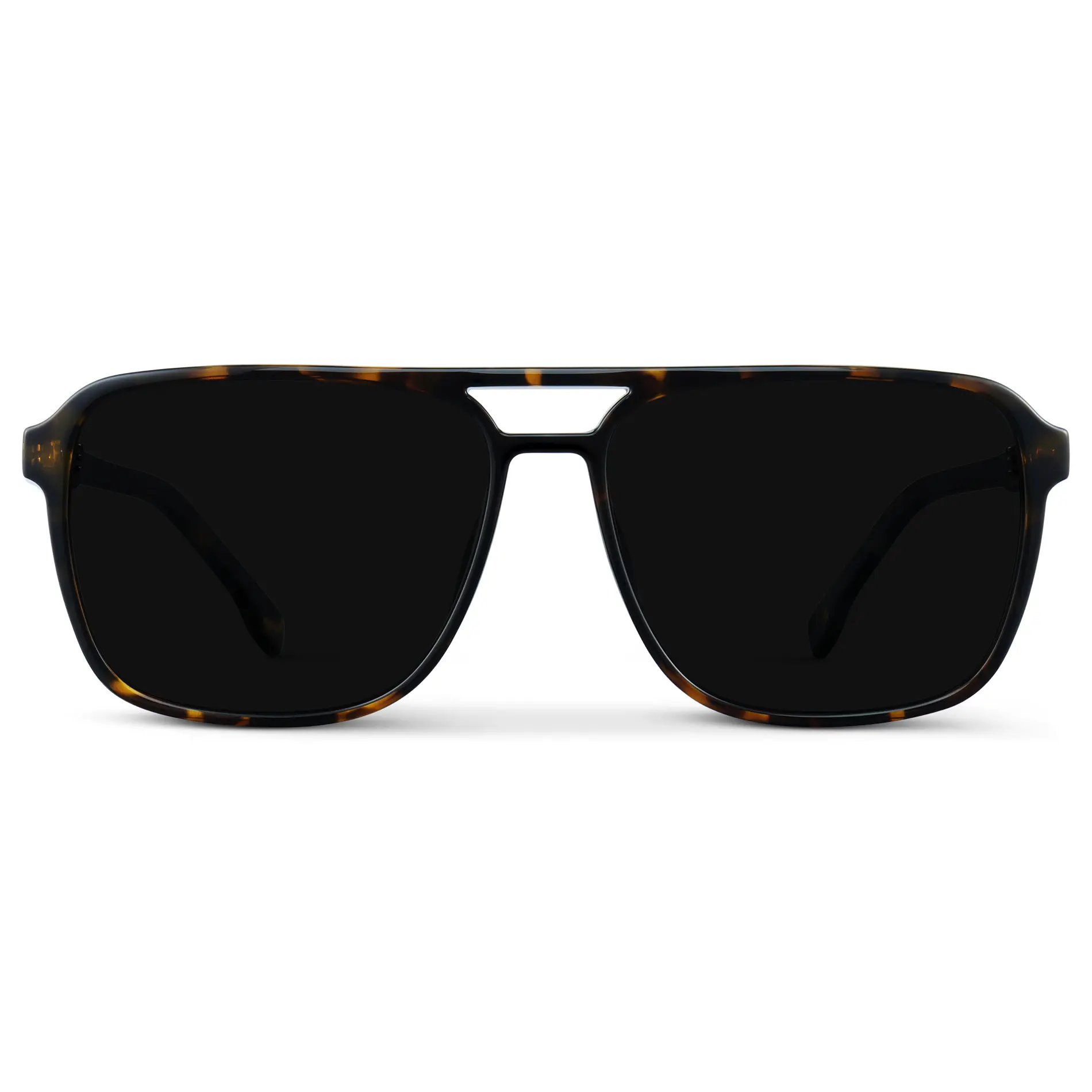 WMP Eyewear Harvey Men's Rectangular Aviator Shades, TR90+Acetate Frame for Medium Heads, Polarized Lenses with 100% UV Protection, Rectangular Shades
