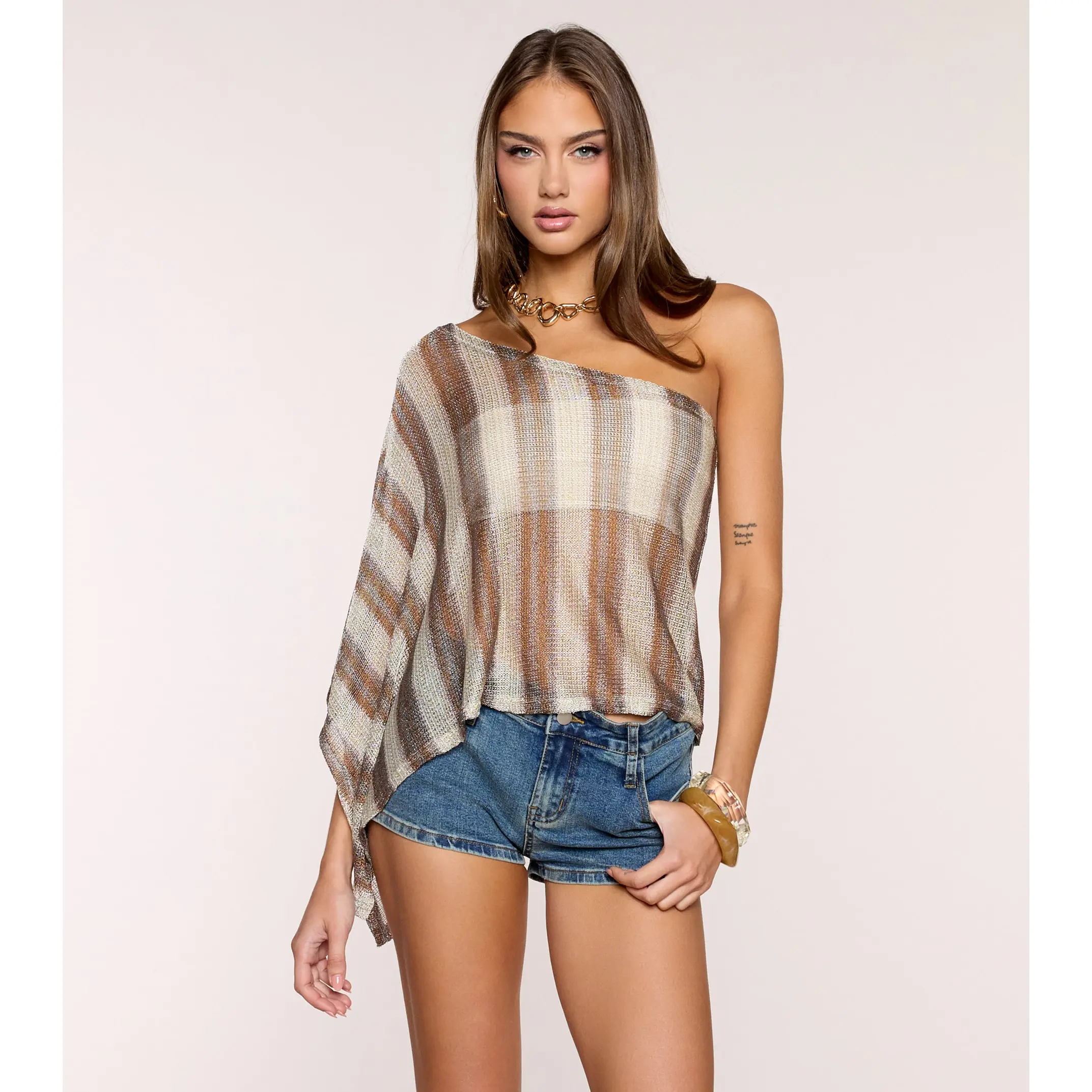 Warm Breeze One Shoulder Poncho