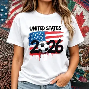 United States Soccer Shirt 2026 USA Canada Mexico Trip Tee United States 2026 Soccer Flag Print,Oversized T-Shirt