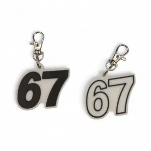 67 Meme Keychain – Funny Trending TikTok Keyring, Backpack Charm
