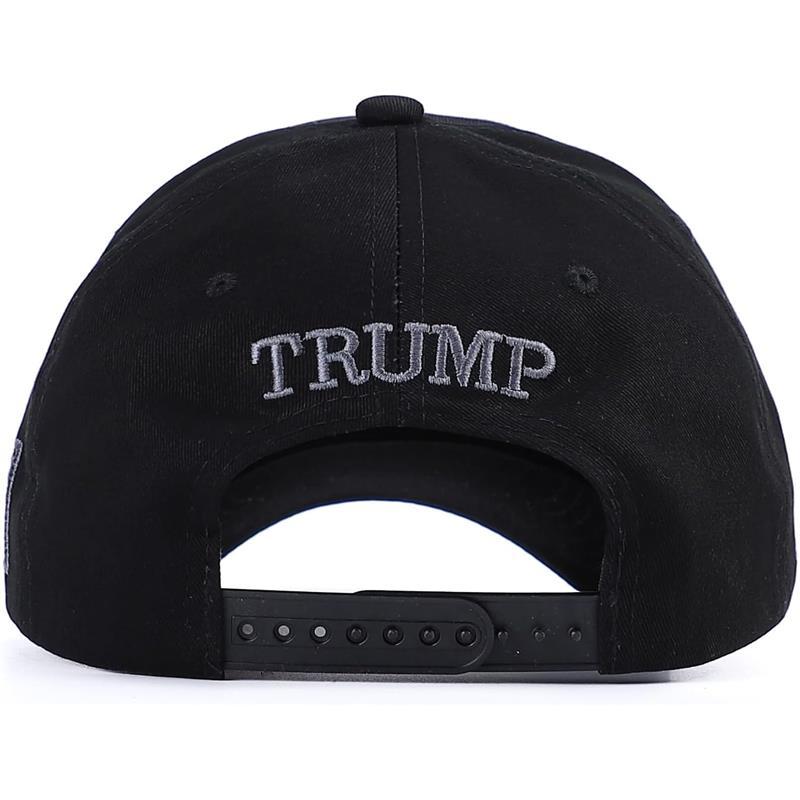Trump 2024 45-47 Dark MAGA Trucker Hat Make America Great Again Slogan with USA Flag Adjustable Baseball Cap Mesh Snap