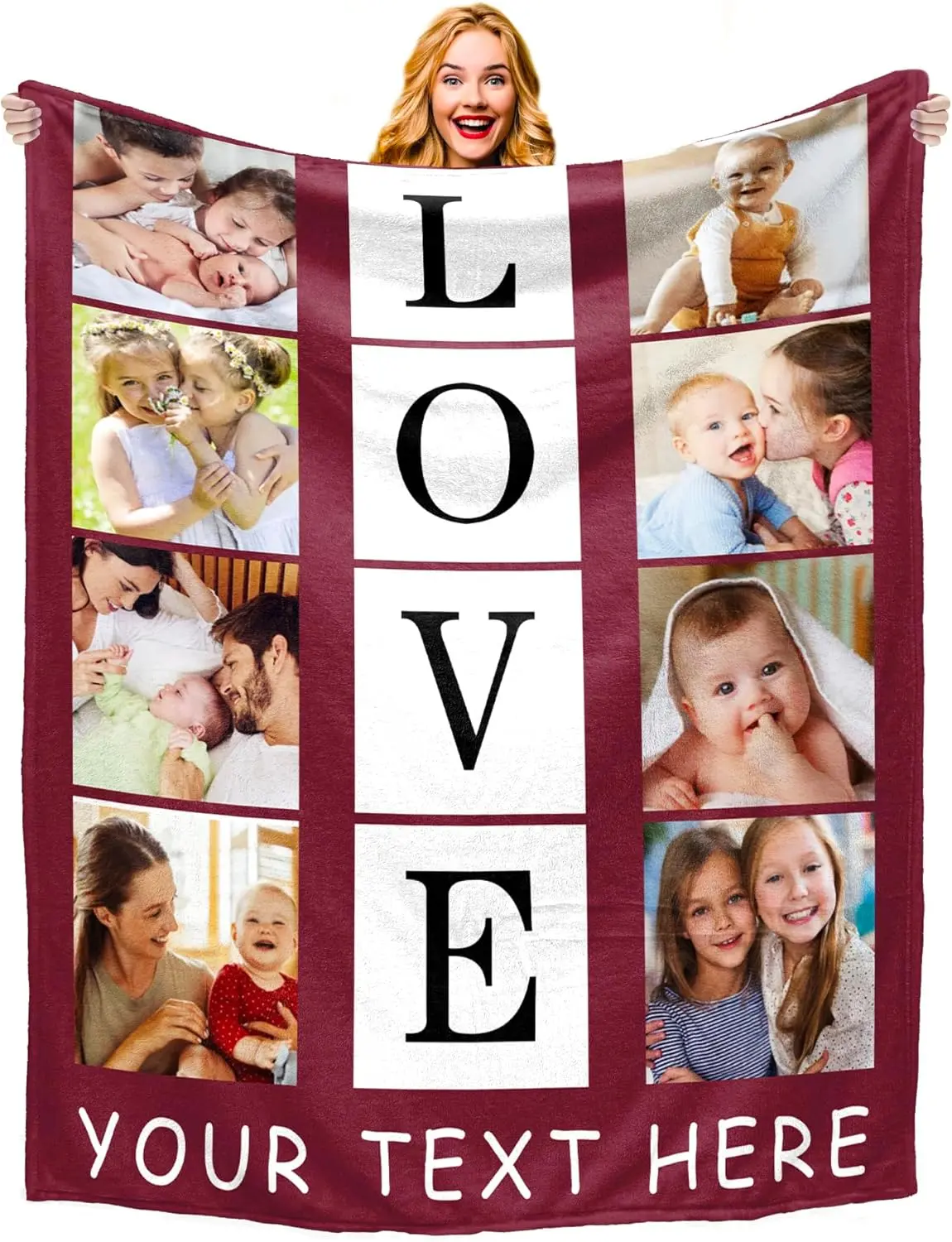 Personalised Gifts for Mum-Custom Blanket with Photos, Christmas Best Gifts for Mum, Mum Gifts for Christmas, Personalised Photo Gifts Mum Gift from Daughter, Birthday Gifts for Mum Stepmom Grandma A