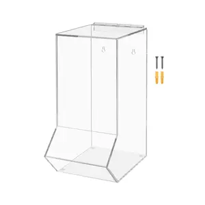 Clear Dispenser Drop Bin for Retail Medical Facility 6.5" x 14.75" Wall or Counter Storage Display Acrylic Candy Container Single Compartment by 321 Plastics