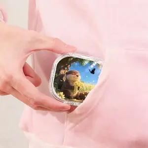 Wisteria Otter Printed Retainer Box, Minimalist Cute Denture Box, Portable Travel Orthodontic Braces Storage Case, Dust-Proof Pressure-Resistant Invisible Braces Box