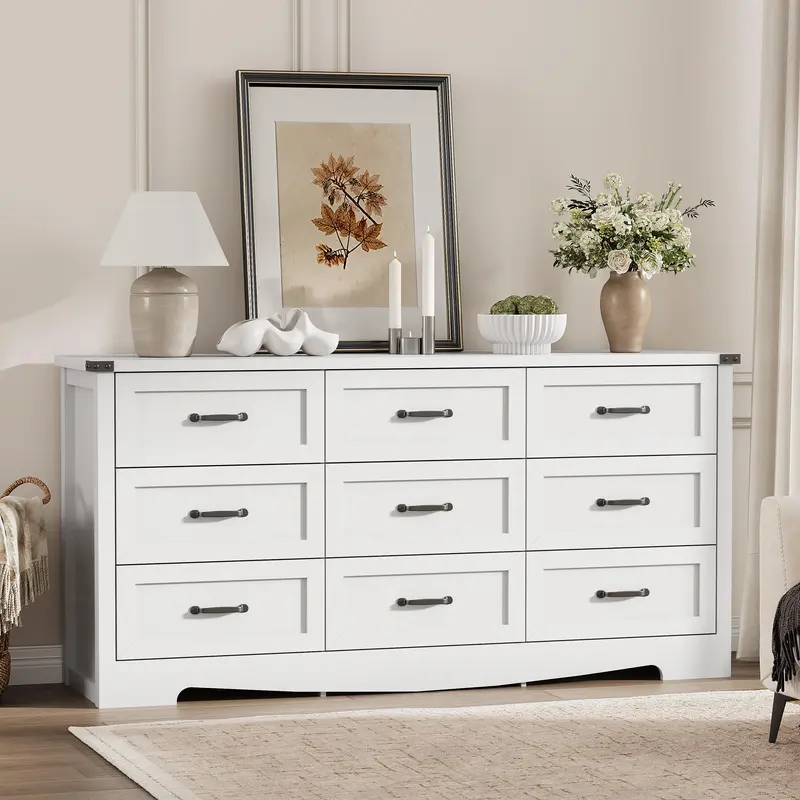 white dresser with black handles Tangkula 4 Drawer Dresser, Freestanding Storage Cabinet – tangkula