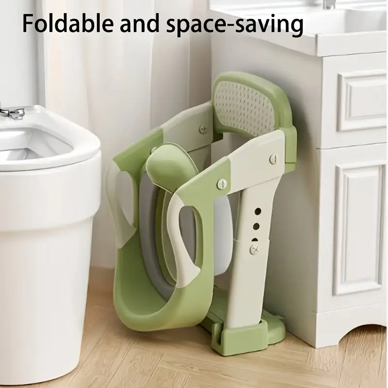 Foldable Step-Up Toilet Seat Ladder, Toddler Potty Training Chair with Anti-Slip Step Stool, Toilet Seat for Toddler, Potty Trainer Toddler