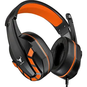 PS4 Gaming Headset with Mic for  One, PS5, PC, Mobile Phone and Notebook, Controllable Volume Gaming Headphones with Soft Earmuffs for