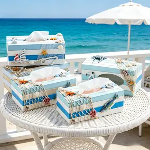 Mediterranean Creative Wooden Napkin Holder, Bathroom Hotel Paper Towel Box, Stylish Kitchen Accessory, Durable Design