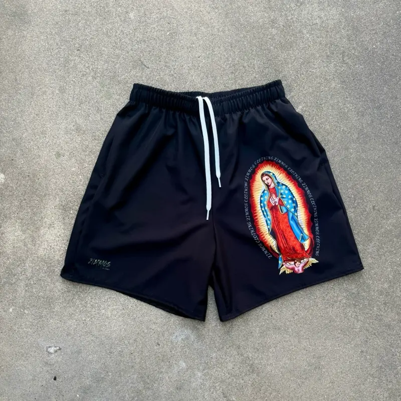 Virgen de Guadalupe Shorts (Black)