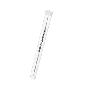Clear tube with label  for needle storage