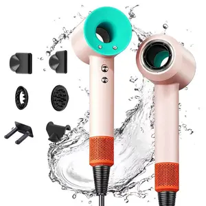 Multifunctional Powerful Hair Dryer Set 110000RPM 200 Millions Negative Ionic Low Noise Professional Intelligent Temperature High Speed Bladeless Care Blow Dryer with Magnetic Diffuser Nozzle