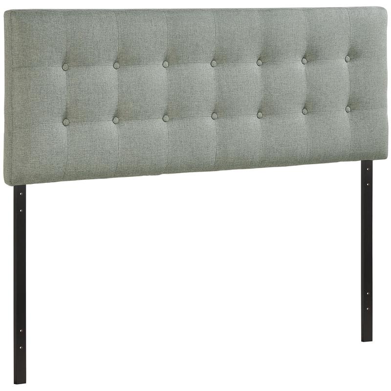 Modway Emily Queen Upholstered Fabric Headboard in Gray