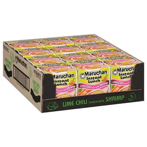 Maruchan Instant Lunch Lime Chili Flavor with Shrimp Ramen Noodle Soup Cups, 12 Count Case