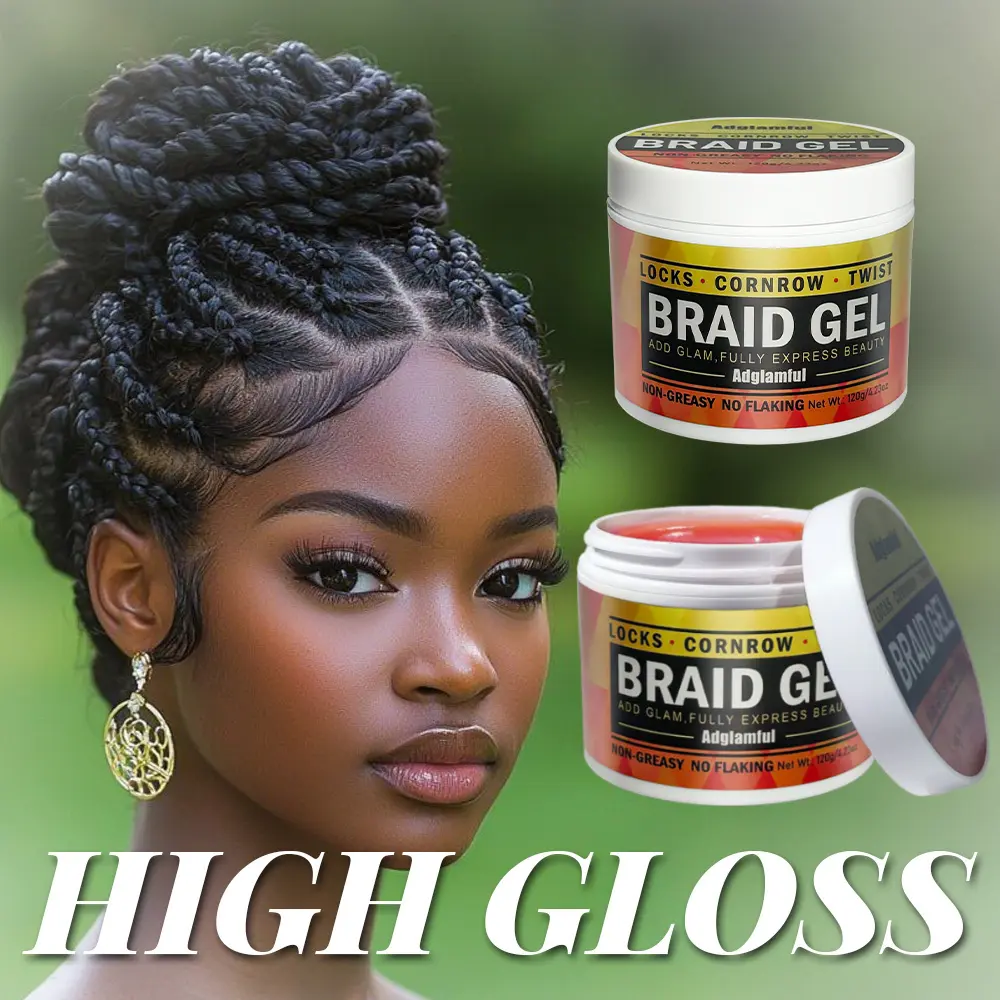 Women's 2-in-1 Hydrating Edge Control Gel - Long Lasting Strong Hold Braiding & Defining Gel for Frizz-Free Styling, 24-Hour Hold, Smooths Frizz, Strengthens Hair Health, Long Lasting Gel