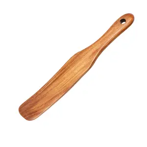 Wooden Spatula, Teak Kitchen Utensil, Stirring Stick, Scraper for Bread, Jars, Nonstick Cookware, Natural Wooden Spurtle for Kitchen Tools, Wooden Cooking Tools