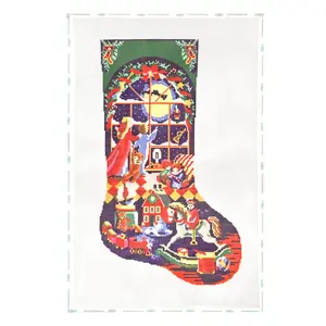 Printed Christmas Stockings - Midnight Toy Shop Magic