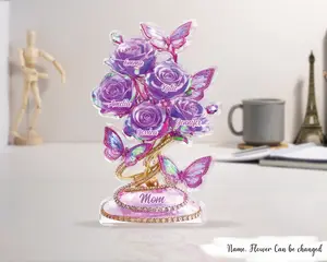 Each Rose Holds A Piece Of Your Heart - Family Personalized Acrylic Plaque Love Keepsake, Home Decor Plaque, Mother's Day, Gift For Mom, Grandma