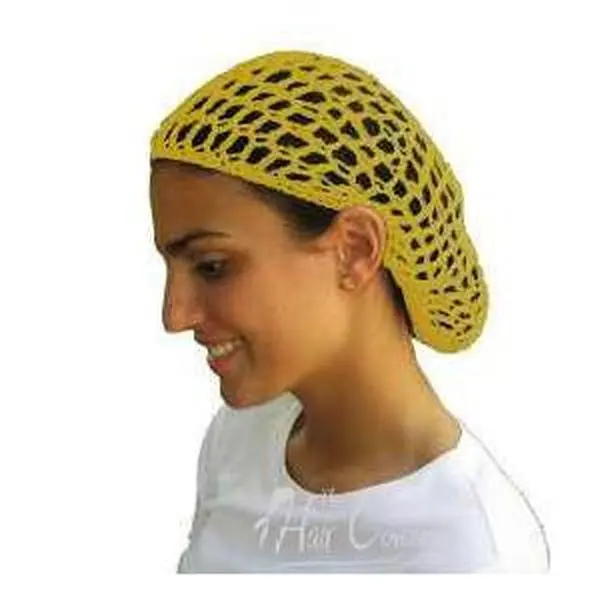 12 PACK Yellow Crochet Hair Snood 6634