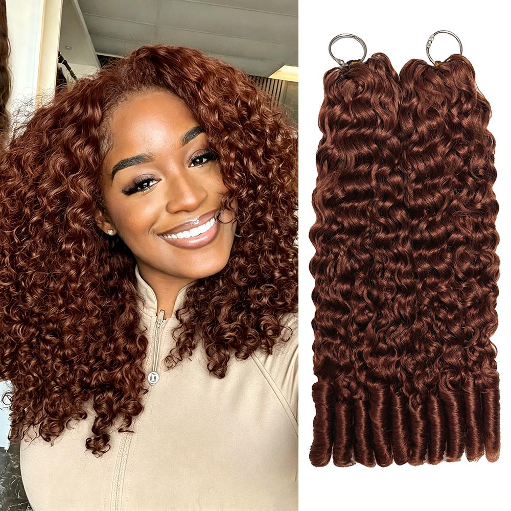【New Color】Asakiss 99J Burgundy Crochet Human Hair Bundles Burmese Curly #4 Chocalate Brown Crochet Hair for Miracle Knots Pre-Separated 50g/Pack 40 Strands/Pack Time-Saving Hair 4-5 Packs for Full Head Protective Hairstyles