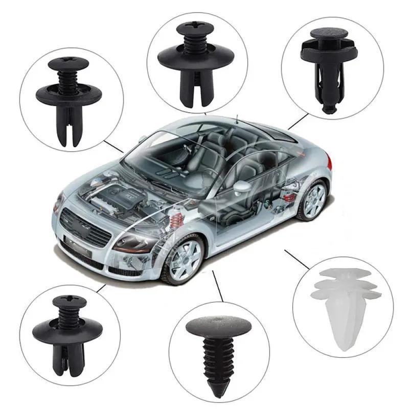 Universal Car Fastener Clips Kit 6 Sizes Push Retainer Clips Auto Trim Panel Clips Bumper Door Fender Rivets Car Interior Exterior Replacement Kit Automotive Accessories