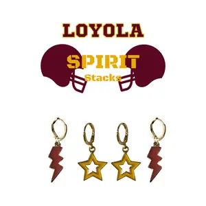 Loyola  Chicago Spirit Earring Stack For Ramblers Game Day