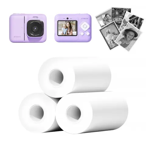 Kids Thermal Printer Paper Refill Set - Inkless BPA-Free Safe, 3 Rolls Compatible with Funshot 20/HD Instant Print Cameras, 2.2"x26ft (5.6cmx8m) Per Roll, 80-100 Photos, Easy to Operate, Gift Choice for Children (Only Paper)