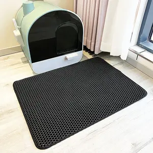 Cat Litter Mat Dual-Layer Leak-Proof Large Size Kitten Control Pad Cat Cage Liner Prevent External Spillage Kitty Litter Box Tray
