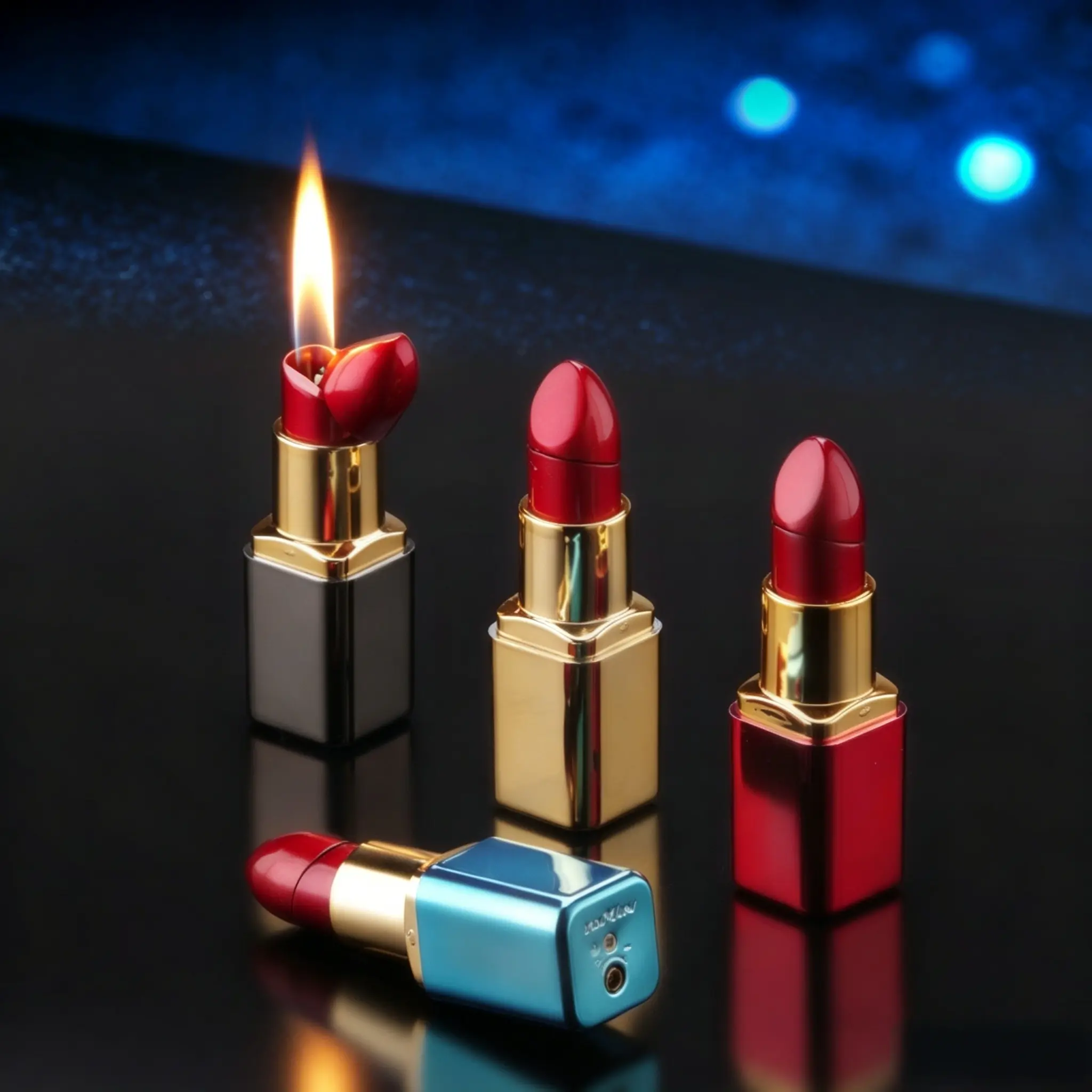 1 Pc Lipstick-Shaped Lightweight Portable Lighter - Mini Size Metal Fire Starter, Refillable Plastic Decorative Collectible Ornament, Unisex Kitchen Gadget for Kitchen Use, Ideal Holiday Gift for Collectors to Carry Everywhere