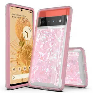 Luxury Graphics Design Hybrid Armor Cover With Frame Case Compatible With Google Pixel 7 / Google Pixel 7A / Google Pixel 7 Pro - Durable Phone Accessories Protection Plastic Handheld