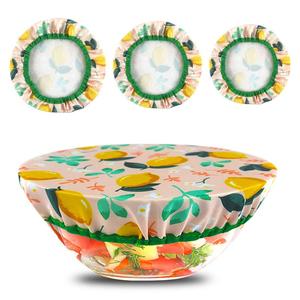 random pattern food cover, 3pcs reusable elastic food bowl cap, kitchen supplies for picnic, party refrigerator