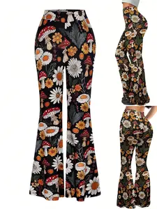 Fashionable Plus Size Women's American Style Flared Long Pants, Home Wear, Outerwear, Comfortable and Stylish, Perfect for Casual