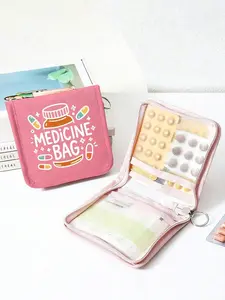 Colorful Cartoon Pill Bag, Portable Medicine Storage Box, Lightweight Design, Suitable for Travel, Office, School, Home Use