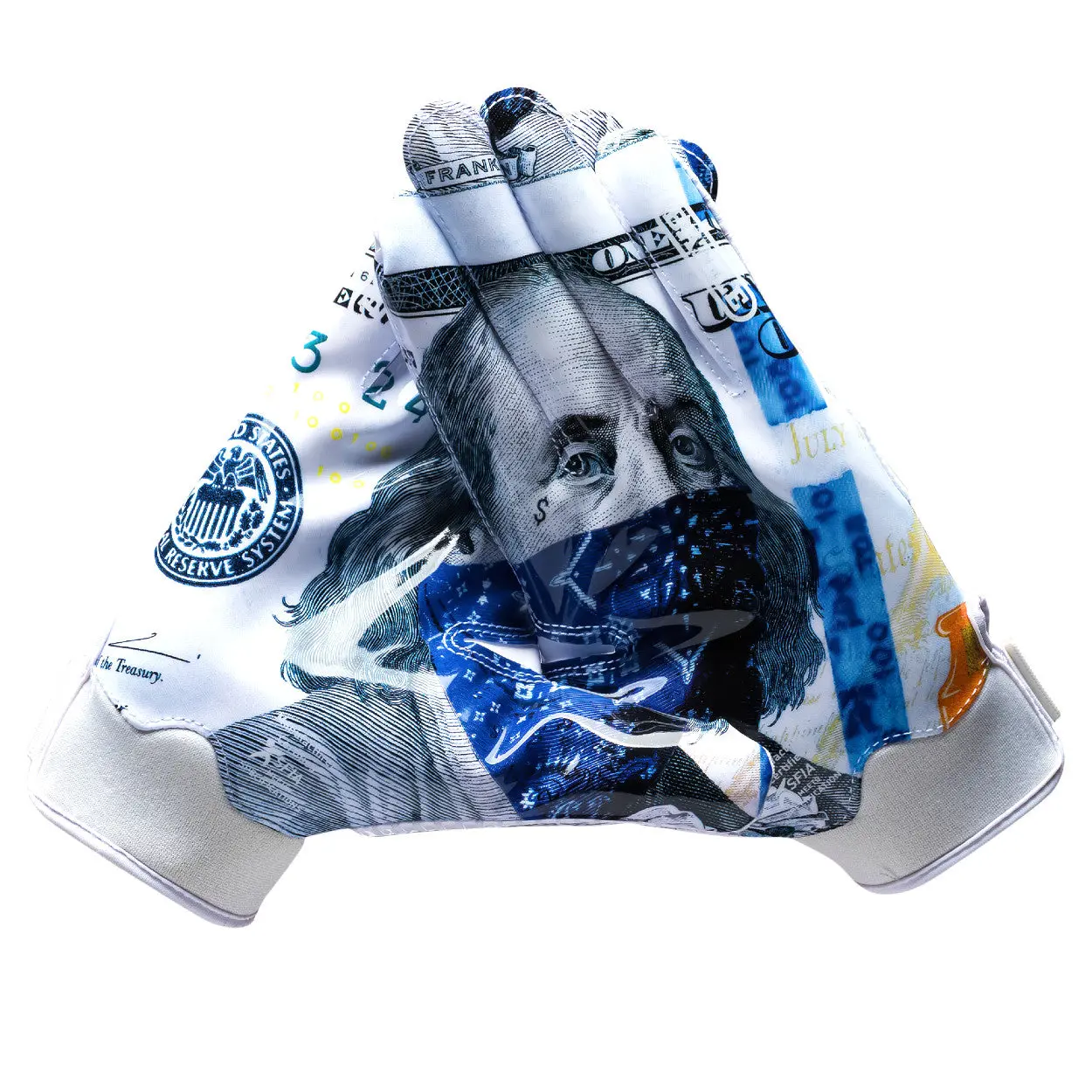 Blue Strips Doom Receiver Football Gloves Blue Strips Doom Receiver Football Gloves